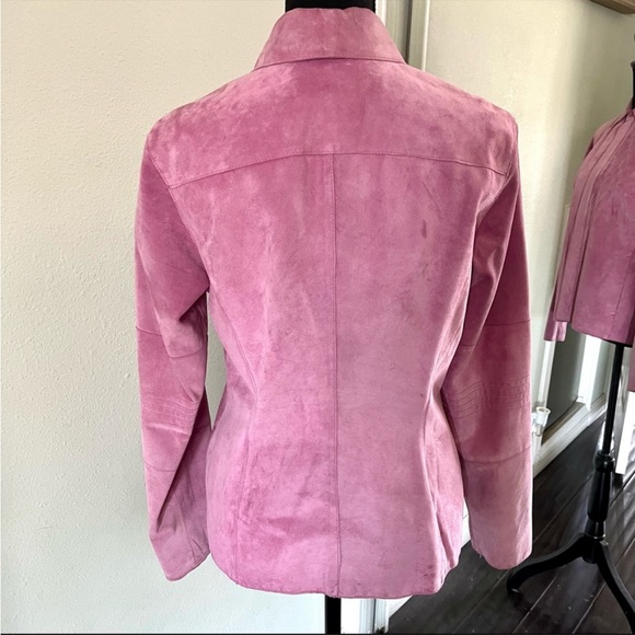 Classique Entier Pink 100% Suede Jacket/Shirt Size Small - Picture 7 of 9